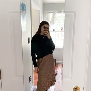 Silk midi skirt